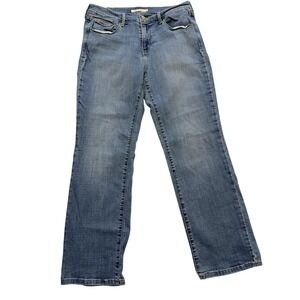 Levis 505 Straight Jeans Womens 10 Blue Med Wash High Rise Straight Denim 33x30